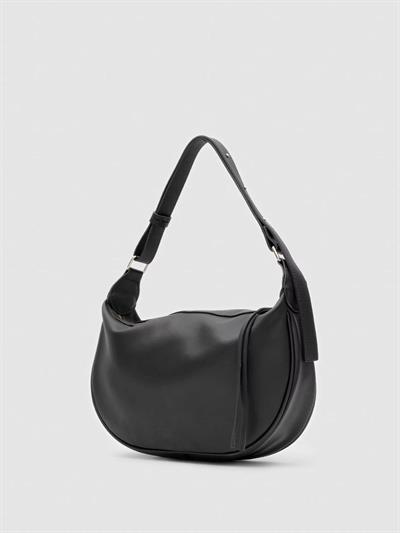 Deri Askılı Çanta Siyah