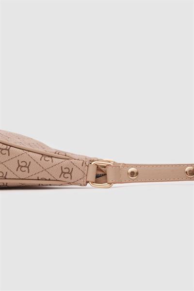 Desenli Deri Çanta Bej