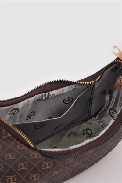 Desenli Deri Çanta Kahverengi