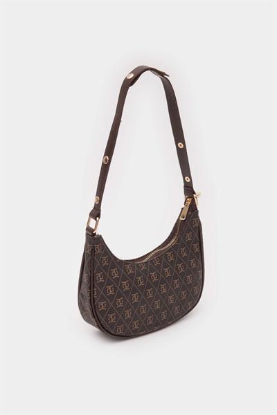 Desenli Deri Çanta Kahverengi