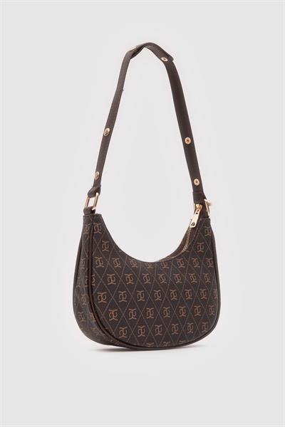 Desenli Deri Çanta Kahverengi