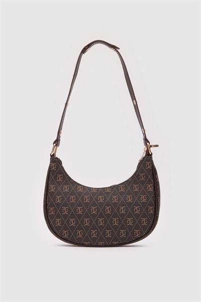 Desenli Deri Çanta Kahverengi