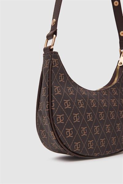 Desenli Deri Çanta Kahverengi