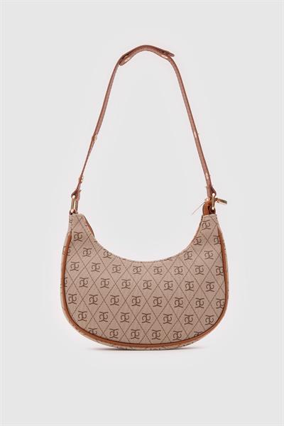 Desenli Deri Çanta Taba