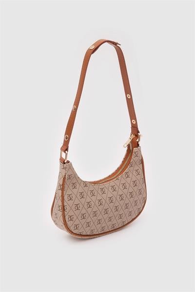 Desenli Deri Çanta Taba