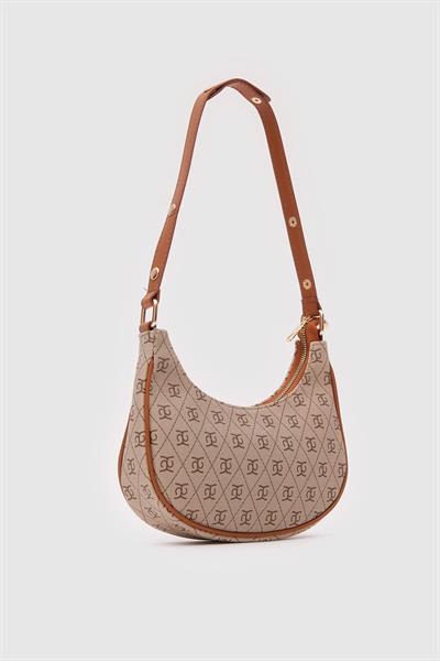 Desenli Deri Çanta Taba