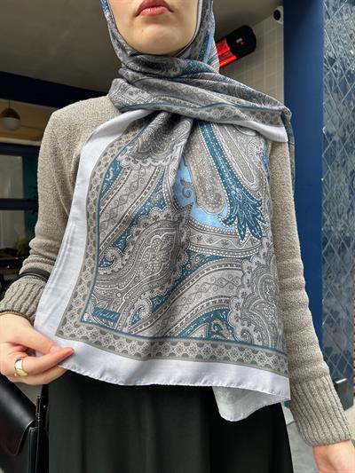 Etnik Desenli Şal Gri