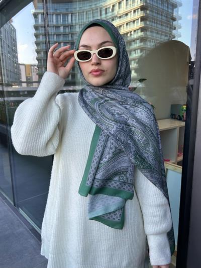 Etnik Desenli Şal Yeşil