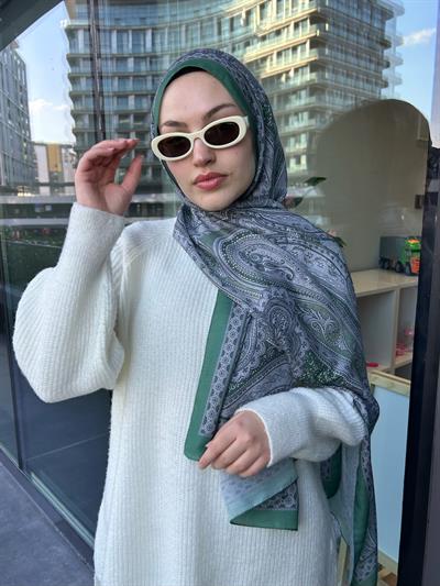 Etnik Desenli Şal Yeşil