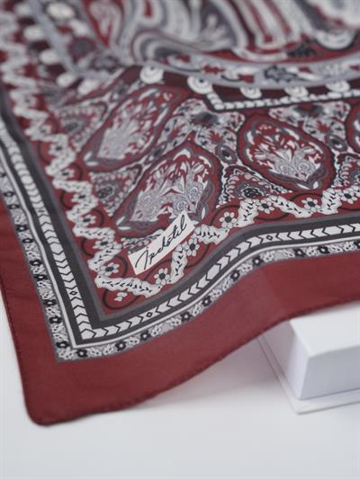 Etnik Noura Desen Şal Bordo