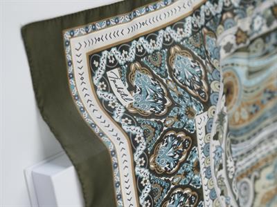 Etnik Noura Desen Şal Haki Yeşil