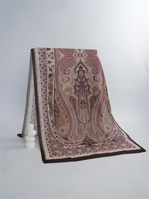 Etnik Noura Desen Şal Kahverengi