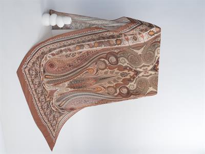 Etnik Noura Desen Şal Sütlü Kahve