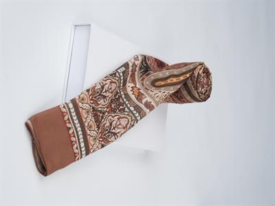 Etnik Noura Desen Şal Sütlü Kahve