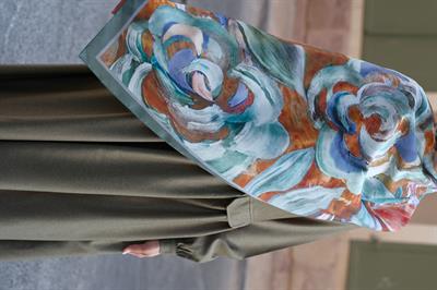 Gül Desenli Şal Soft Mint