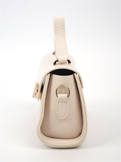 Kapaklı Deri Çanta Krem