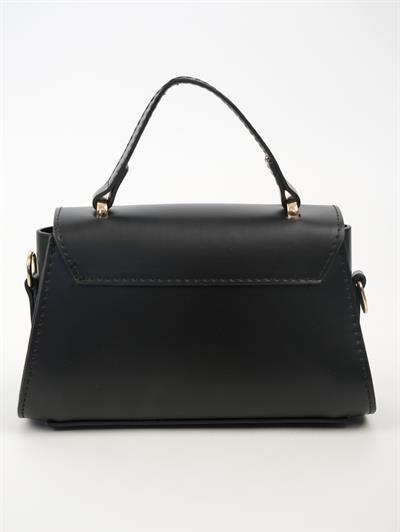 Kapaklı Deri Çanta Siyah