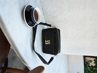 Kapitone Çapraz Çanta Siyah