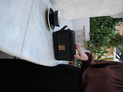 Kapitone Çapraz Çanta Siyah