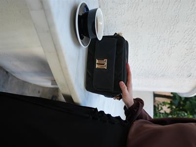 Kapitone Çapraz Çanta Siyah