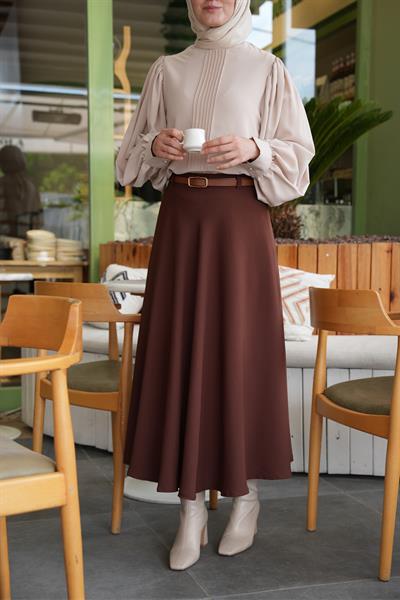 Kloş Etek Kahverengi