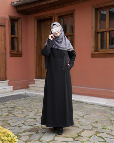 Kruvaze Trench Siyah