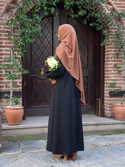 Manşetli Kruvaze Trench Siyah