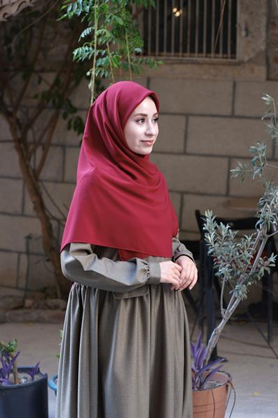 Medine İpeği Eşarp Bordo