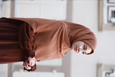 Medine İpeği Eşarp Taba