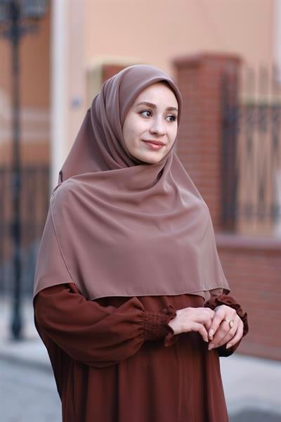 Medine İpeği Eşarp Tozlu Kahve