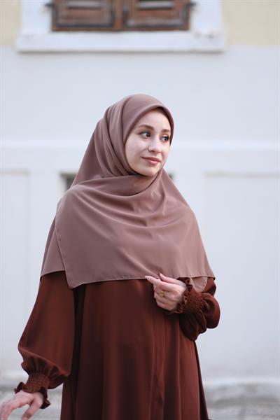 Medine İpeği Eşarp Tozlu Kahve