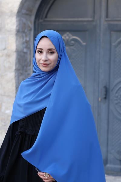 Medine İpeği Şal Kot Mavi