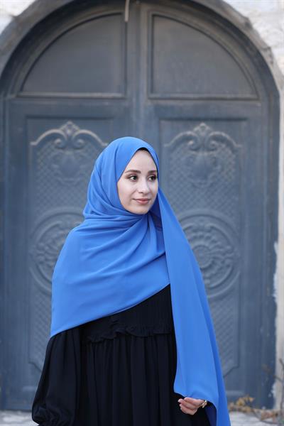 Medine İpeği Şal Kot Mavi