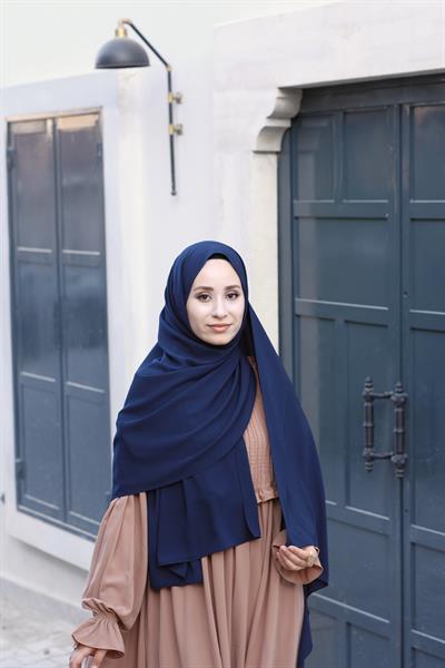 Medine İpeği Şal Lacivert