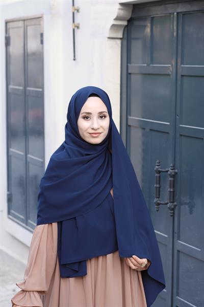 Medine İpeği Şal Lacivert