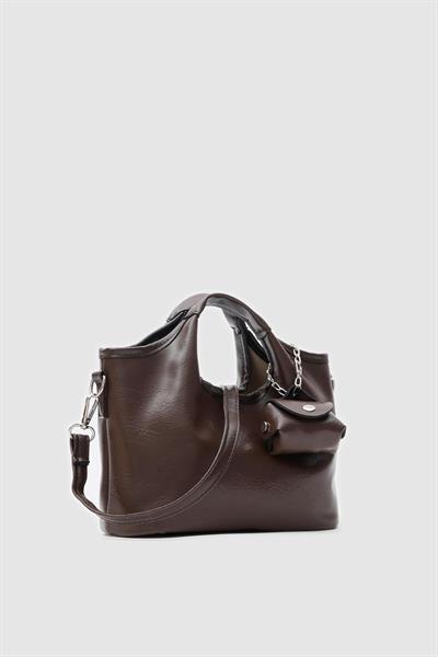 Mini Aksesuarlı Çanta Acı Kahve