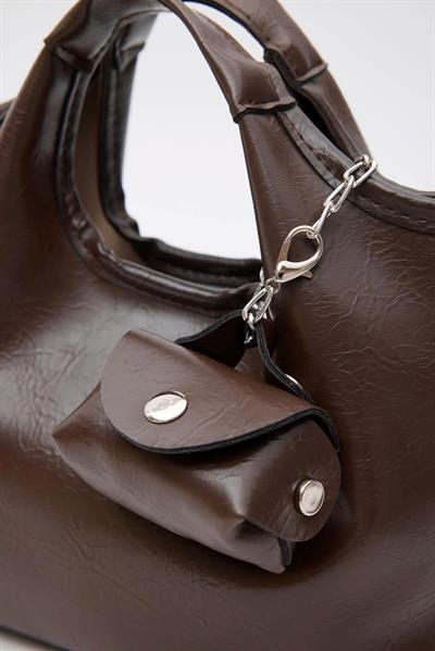 Mini Aksesuarlı Çanta Acı Kahve