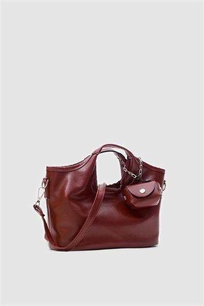 Mini Aksesuarlı Çanta Bordo