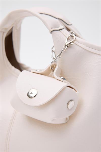 Mini Aksesuarlı Çanta Krem