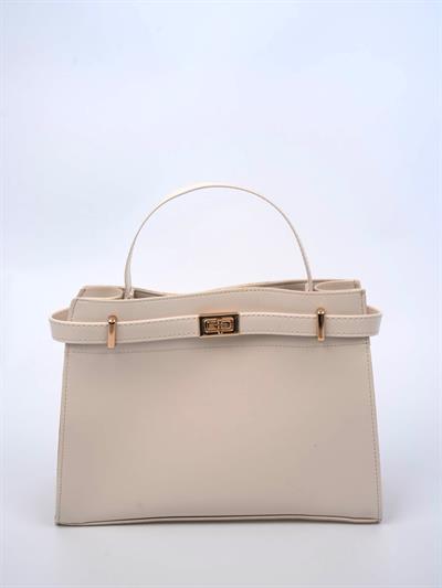 Ön Kilitli Çanta Bej