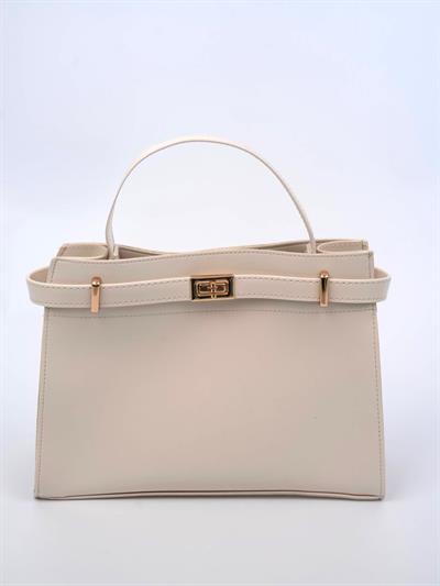 Ön Kilitli Çanta Bej