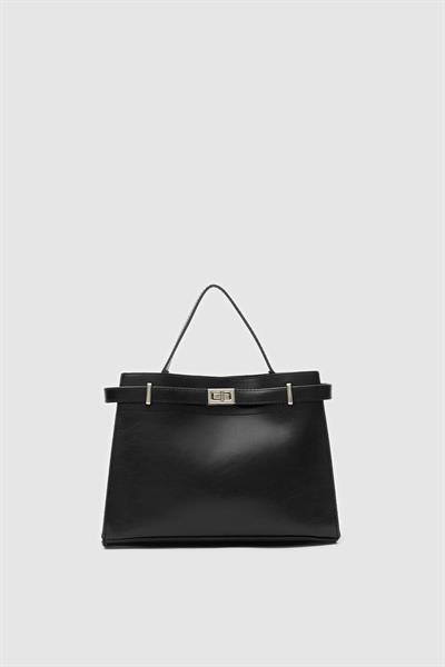 Ön Kilitli Çanta Siyah