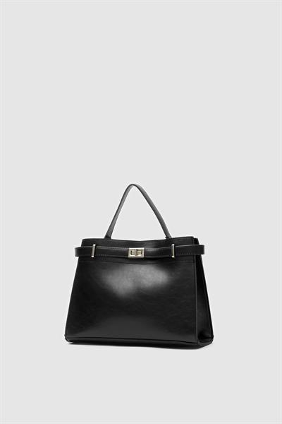 Ön Kilitli Çanta Siyah