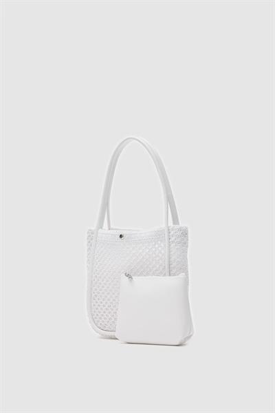 Örme Çanta Beyaz