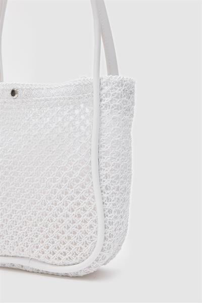Örme Çanta Beyaz