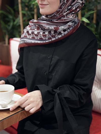 Pamuk Keten Etekli Takım Siyah