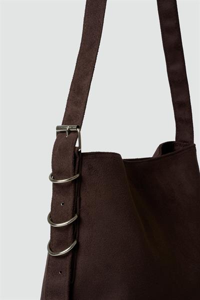 Süet Salaş Çanta Kahverengi