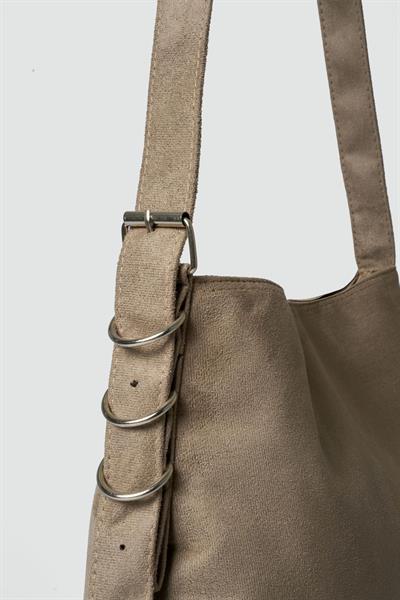 Süet Salaş Çanta Vizon