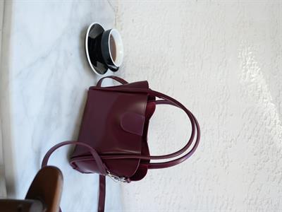 Suni Deri El ve Çapraz Çanta Bordo