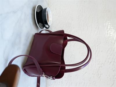 Suni Deri El ve Çapraz Çanta Bordo